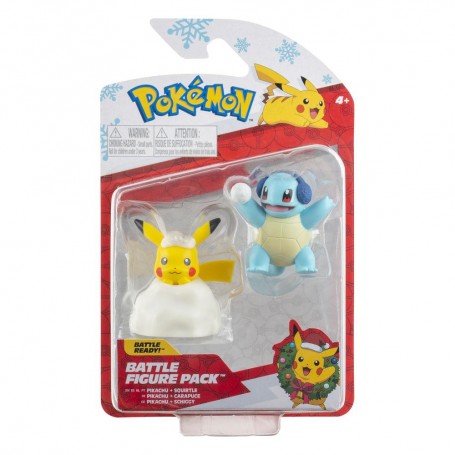 Pikachu et Carapuce Noël Edition Figurine Battle Figure Pack Pokémon