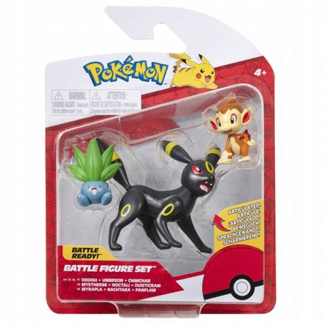 Oddish Umbreon and Chimchar Battle Figure Set Pokémon Action Toy