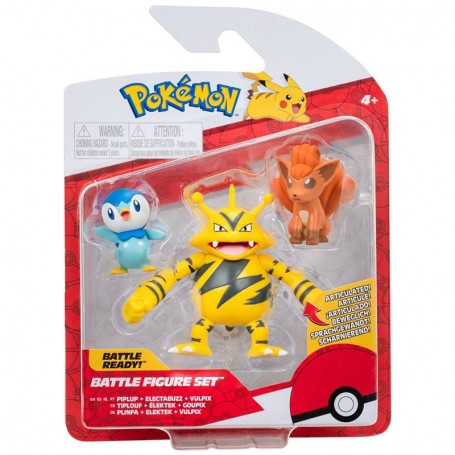 Tiplouf Élektek et Goupix Figurine Battle Figure Set Pokémon