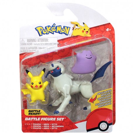 Pikachu Absol et Métamorph Figurine Battle Figure Set Pokémon