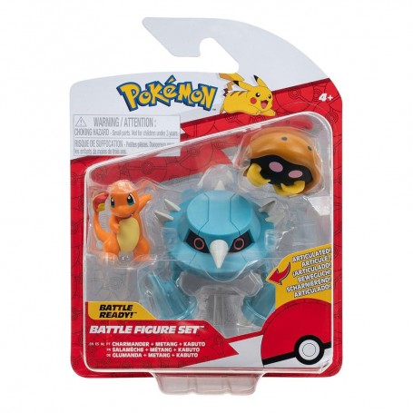 Salamèche Métang et Kabuto Figurine Battle Figure Set Pokémon