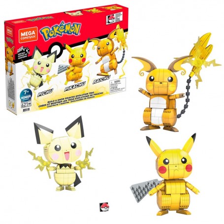 Coffret Trio Évolution Pikachu Jeu de construction Pokémon Mega Construx